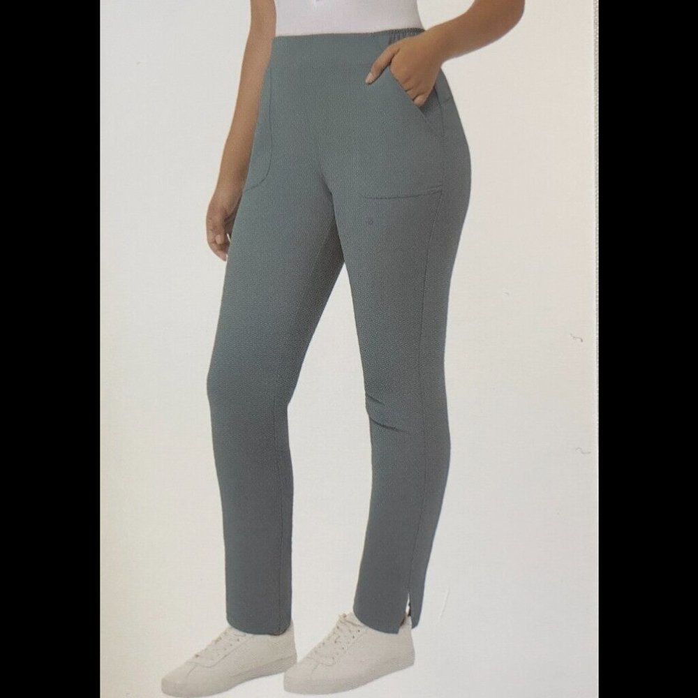 NWoT 32 Degrees Women's Lightweight Twill Pull On Pants Teal Size L $55 FFF056